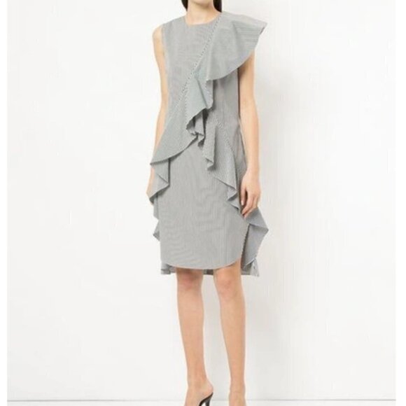 ❤️ Goen.J Striped Ruffles dress, Size M 07 - Picture 1 of 12